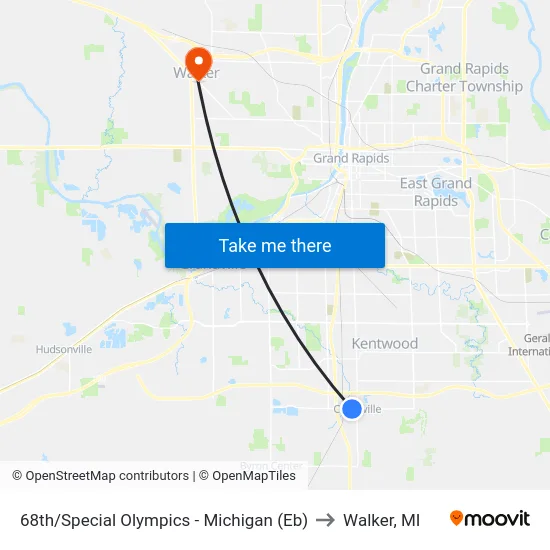 68th/Special Olympics - Michigan (Eb) to Walker, MI map