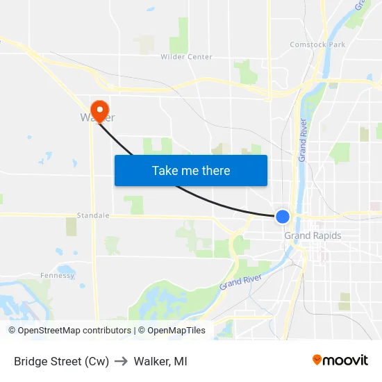 Bridge Street (Cw) to Walker, MI map