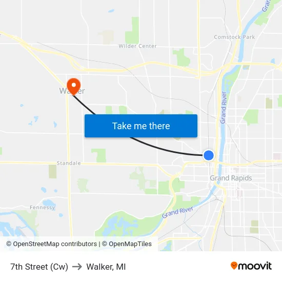 7th Street (Cw) to Walker, MI map