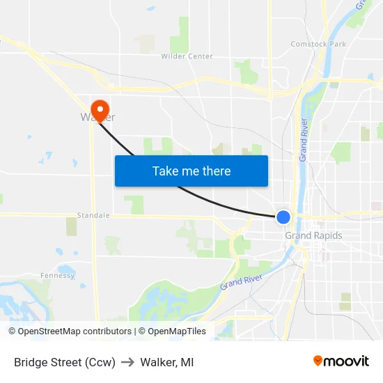 Bridge Street (Ccw) to Walker, MI map
