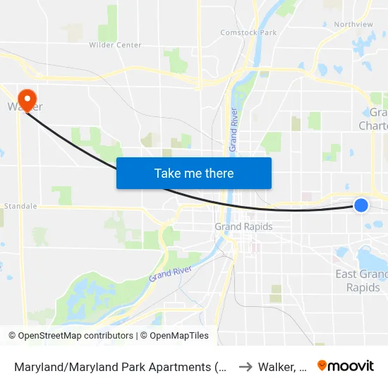Maryland/Maryland Park Apartments (Sb) to Walker, MI map