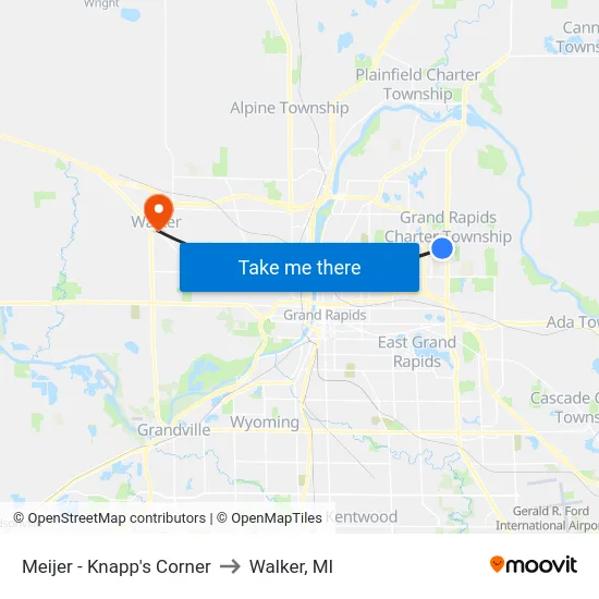 Meijer - Knapp's Corner to Walker, MI map