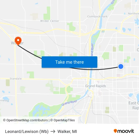 Leonard/Lewison (Wb) to Walker, MI map