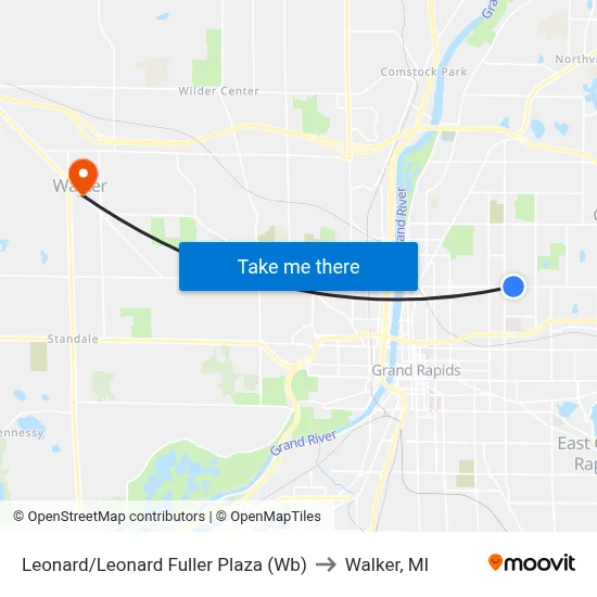 Leonard/Leonard Fuller Plaza (Wb) to Walker, MI map