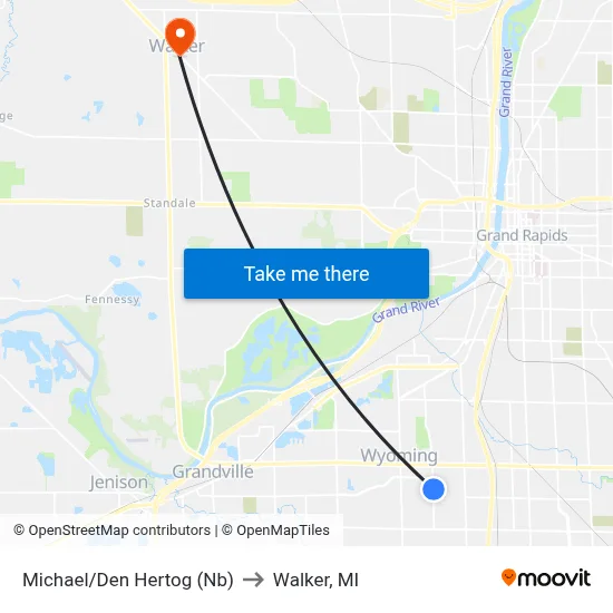 Michael/Den Hertog (Nb) to Walker, MI map