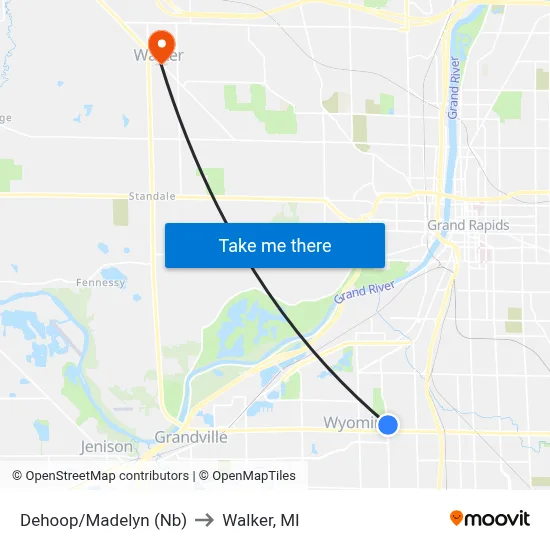 Dehoop/Madelyn (Nb) to Walker, MI map