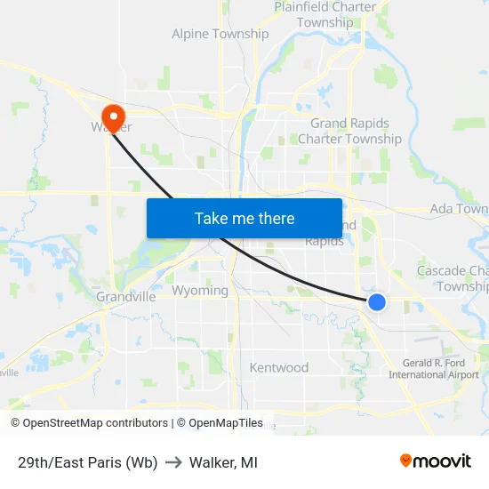 29th/East Paris (Wb) to Walker, MI map