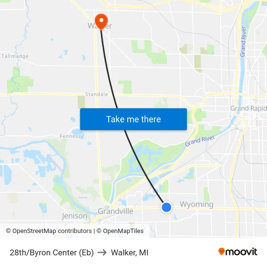 28th/Byron Center (Eb) to Walker, MI map