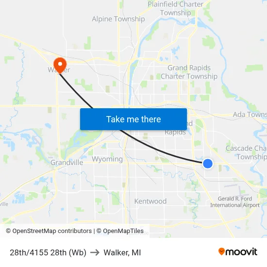 28th/4155 28th (Wb) to Walker, MI map