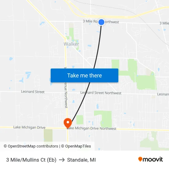 3 Mile/Mullins Ct (Eb) to Standale, MI map
