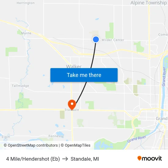 4 Mile/Hendershot (Eb) to Standale, MI map