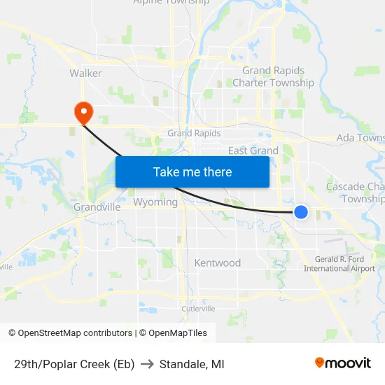 29th/Poplar Creek (Eb) to Standale, MI map