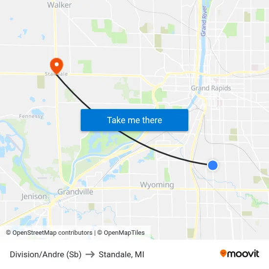 Division/Andre (Sb) to Standale, MI map