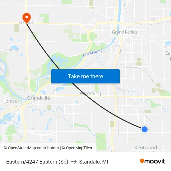 Eastern/4247 Eastern (Sb) to Standale, MI map