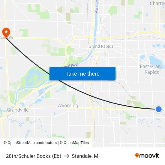 28th/Schuler Books (Eb) to Standale, MI map