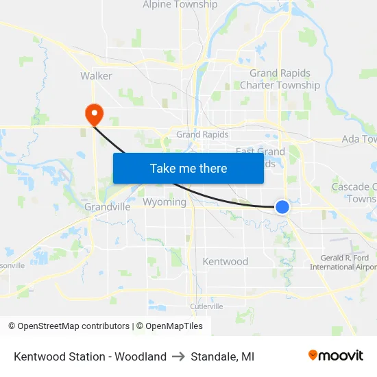 Kentwood Station - Woodland to Standale, MI map