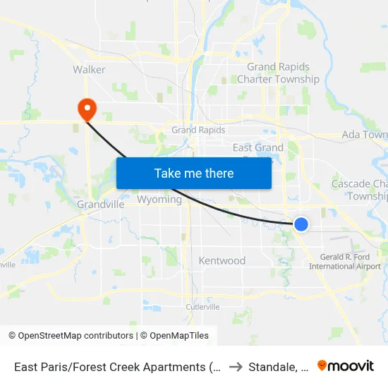 East Paris/Forest Creek Apartments (Nb) to Standale, MI map
