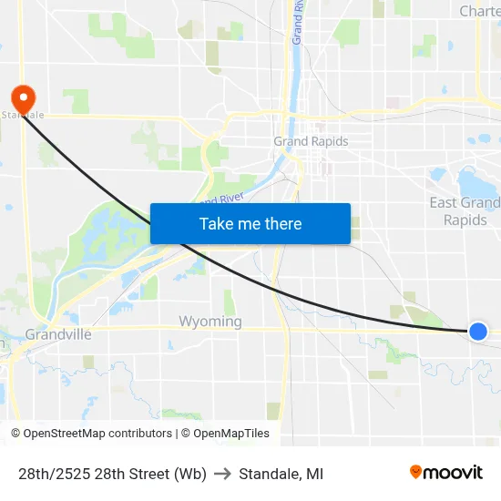 28th/2525 28th Street (Wb) to Standale, MI map
