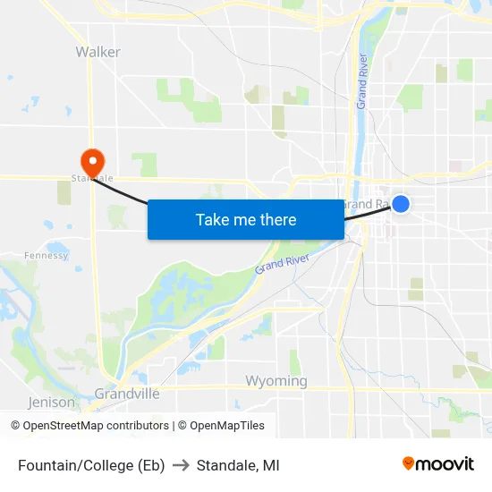 Fountain/College (Eb) to Standale, MI map