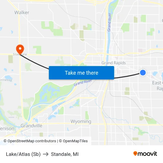 Lake/Atlas (Sb) to Standale, MI map