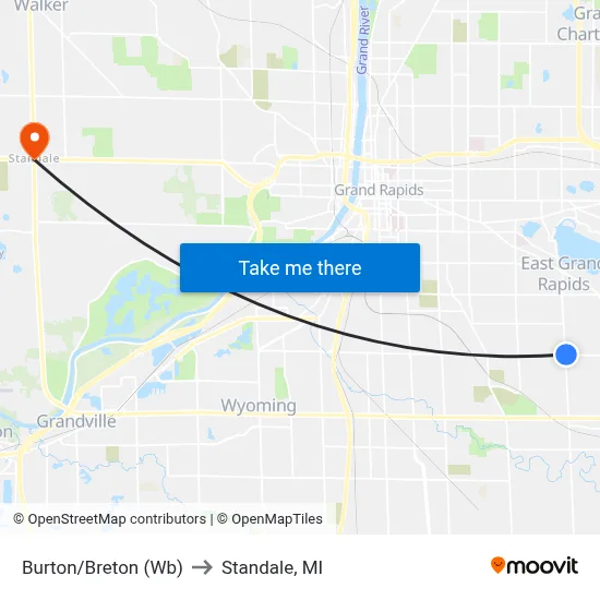 Burton/Breton (Wb) to Standale, MI map
