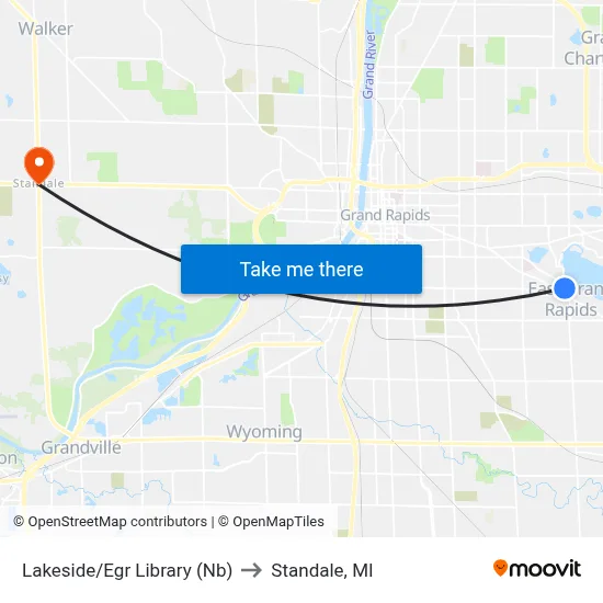 Lakeside/Egr Library (Nb) to Standale, MI map