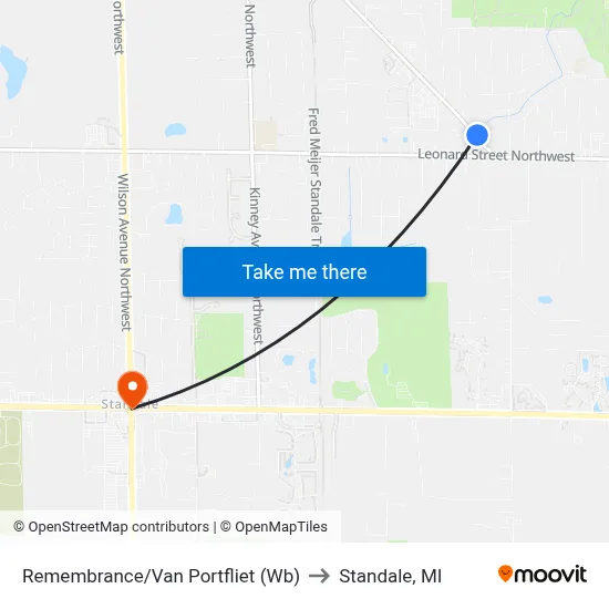 Remembrance/Van Portfliet (Wb) to Standale, MI map