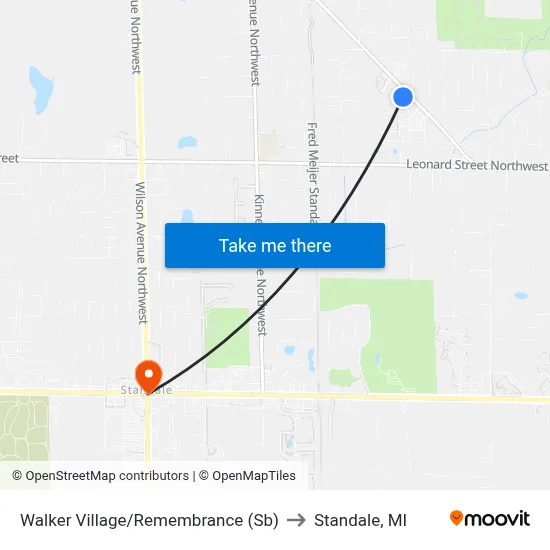 Walker Village/Remembrance (Sb) to Standale, MI map