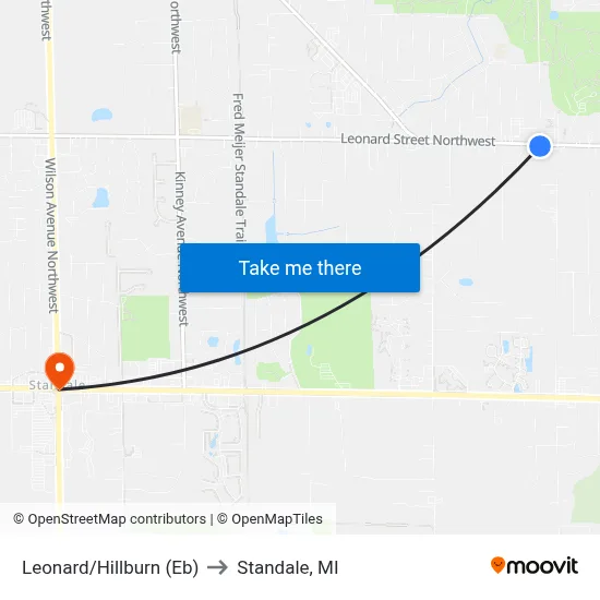 Leonard/Hillburn (Eb) to Standale, MI map