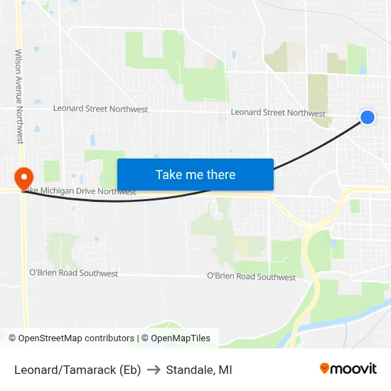 Leonard/Tamarack (Eb) to Standale, MI map