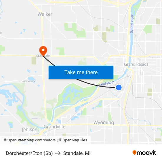 Dorchester/Eton (Sb) to Standale, MI map