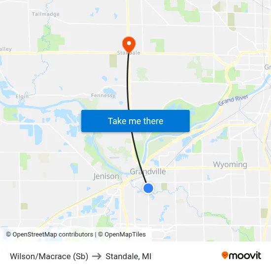 Wilson/Macrace (Sb) to Standale, MI map