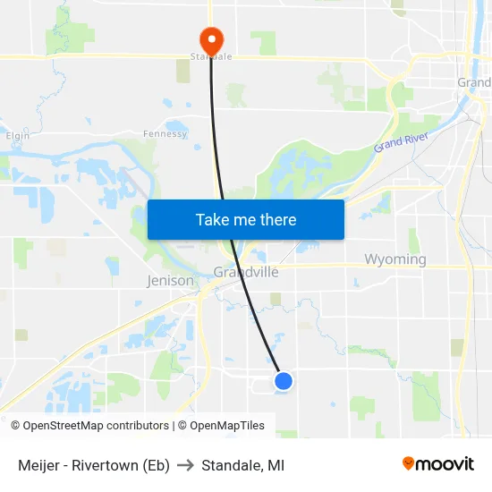 Meijer - Rivertown (Eb) to Standale, MI map