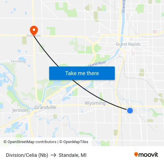 Division/Celia (Nb) to Standale, MI map