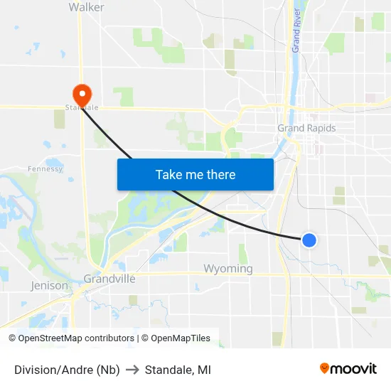 Division/Andre (Nb) to Standale, MI map