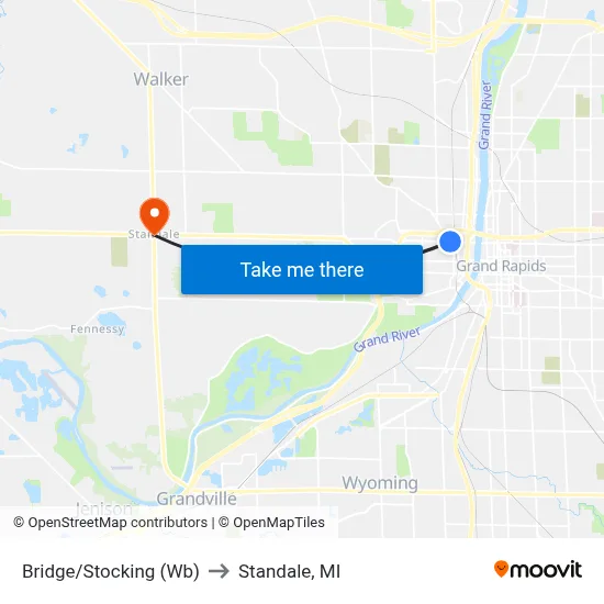 Bridge/Stocking (Wb) to Standale, MI map