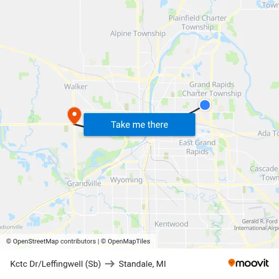 Kctc Dr/Leffingwell (Sb) to Standale, MI map