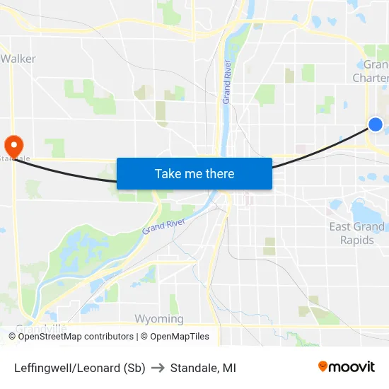 Leffingwell/Leonard (Sb) to Standale, MI map