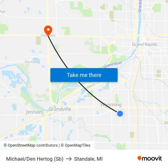 Michael/Den Hertog (Sb) to Standale, MI map
