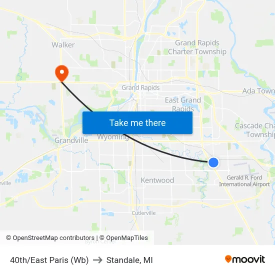 40th/East Paris (Wb) to Standale, MI map