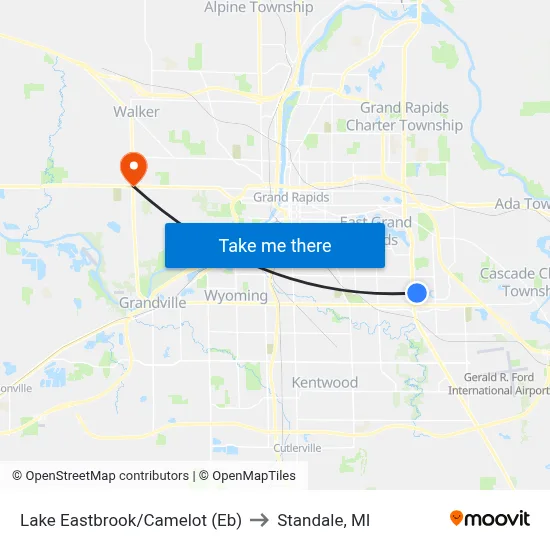 Lake Eastbrook/Camelot (Eb) to Standale, MI map