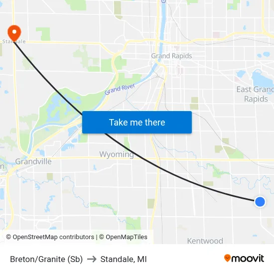 Breton/Granite (Sb) to Standale, MI map