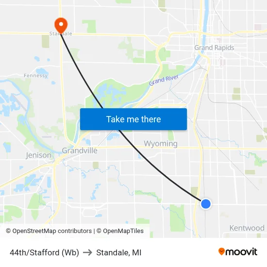 44th/Stafford (Wb) to Standale, MI map