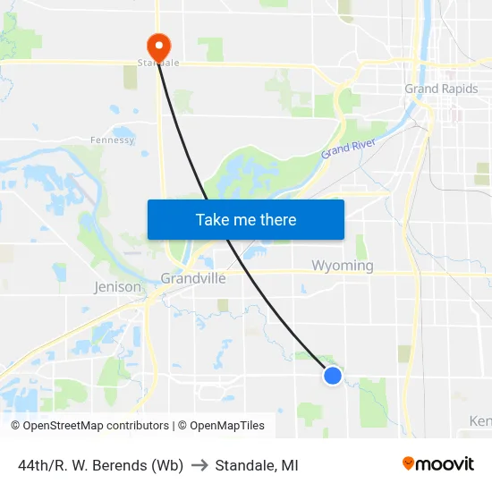 44th/R. W. Berends (Wb) to Standale, MI map