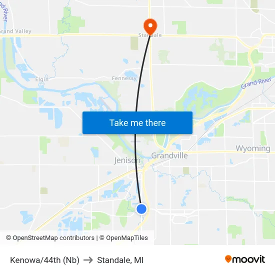Kenowa/44th (Nb) to Standale, MI map
