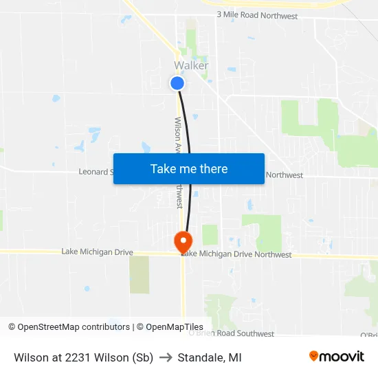 Wilson at 2231 Wilson (Sb) to Standale, MI map