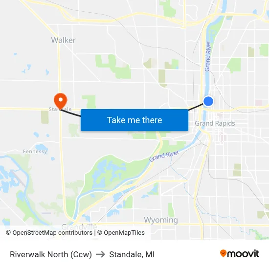 Riverwalk North (Ccw) to Standale, MI map