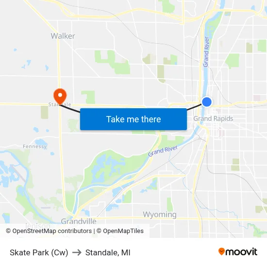 Skate Park (Cw) to Standale, MI map