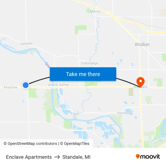 Enclave Apartments to Standale, MI map