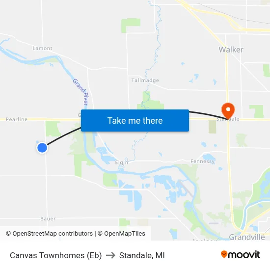 Canvas Townhomes (Eb) to Standale, MI map
